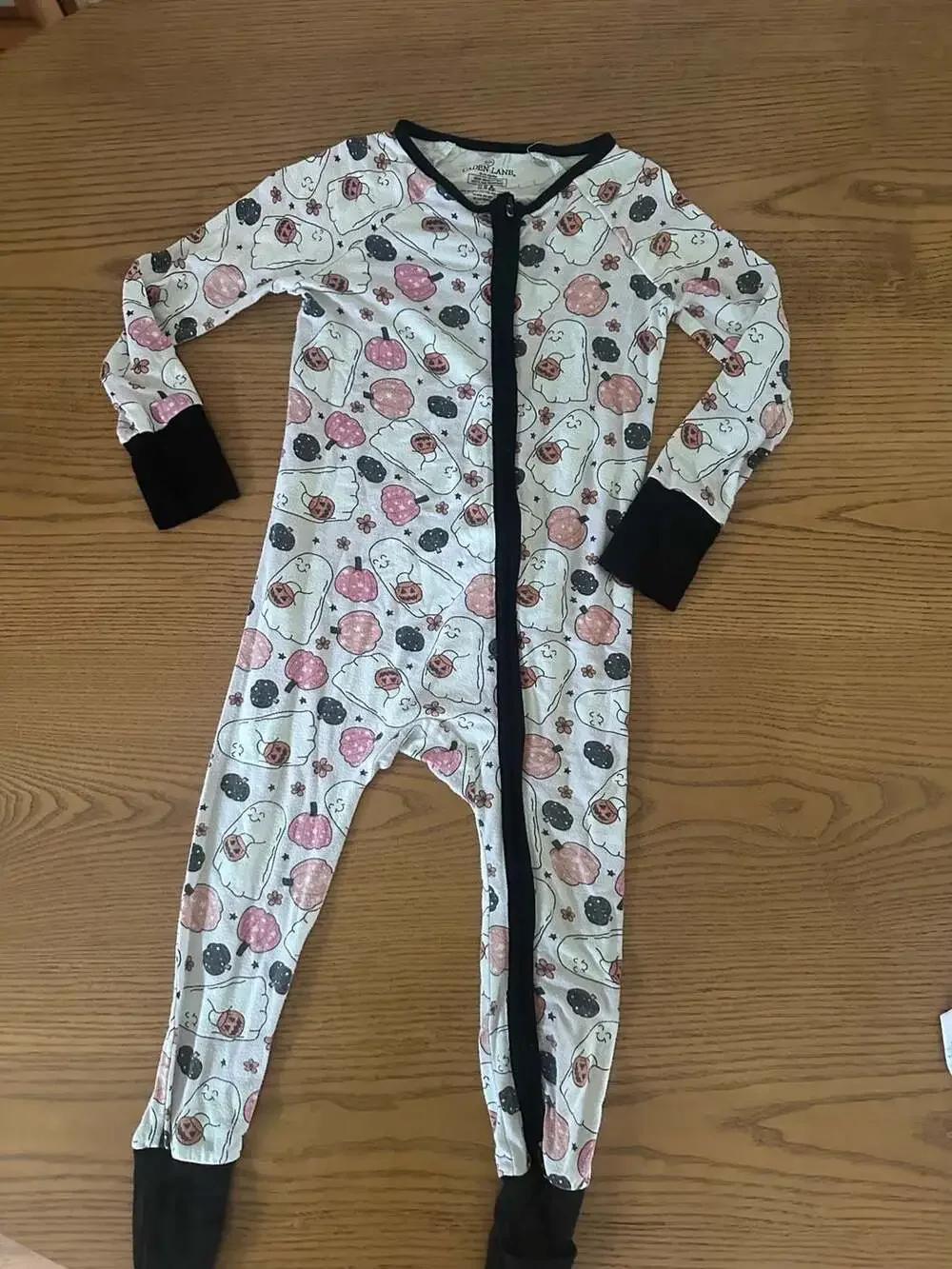 Caden Lane Halloween Ghost and Pumpkin Bamboo Viscose Zippy Sleeper 18-24 Months